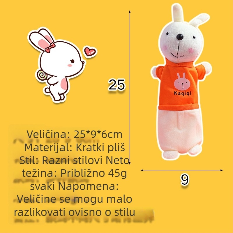 Plišani zeko u korejskom stilu, kutija za olovke, kreativan dizajn, karikaturni viseći ukras