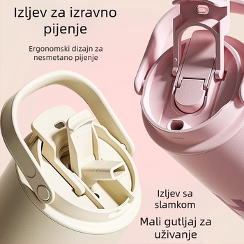 Termos šalica s ručkom, velika kapaciteta, 316 nehrđajućeg čelika, za vanjsku uporabu