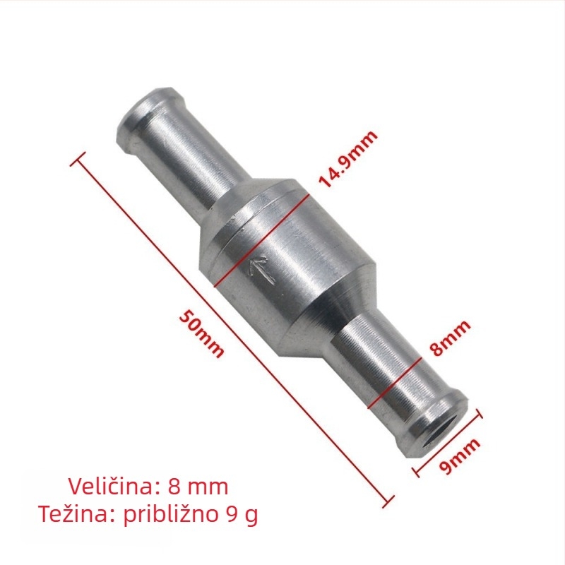 Aluminijski jednosmjerni sigurnosni ventil za gorivo od aluminijske legure s brzim spojem, za automobilsku gorivnu liniju, tip benzin/dizel