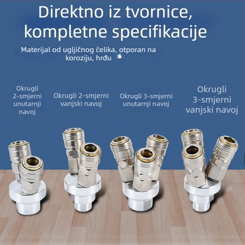 Samozaključni kružni C-typ dvostrani pneumatski brzi spoj SMY za pumpe zraka/kompresore; SMV kružni troputni spoj