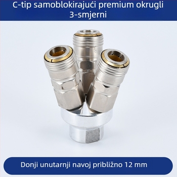 Samozaključni kružni C-typ dvostrani pneumatski brzi spoj SMY za pumpe zraka/kompresore; SMV kružni troputni spoj