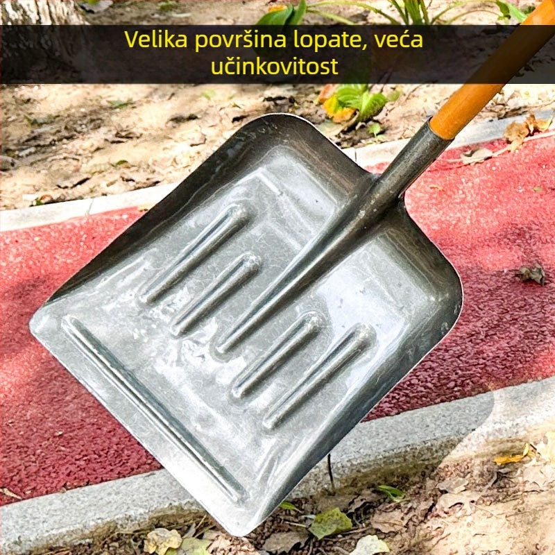 Izuzetno velika lopata za gnoj s proširenom glavom, mangan čelik, poljoprivredna lopata za gnoj i snijeg