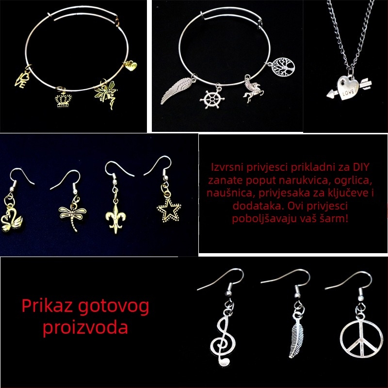 Set od 100 privjesaka od legure za DIY narukvice, ogrlice, naušnice i ukrase za kosu