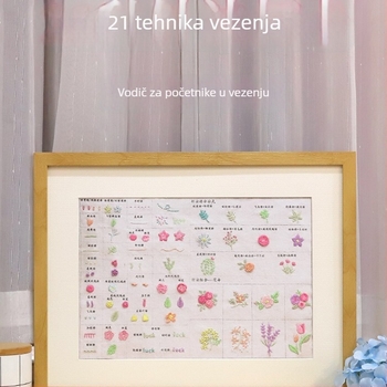 Set za šivanje majice s amuletom mira, ručni DIY komplet za odjeću, uzorak s cvjetnim motivima i vrpcom, Su šivanje, za početnike