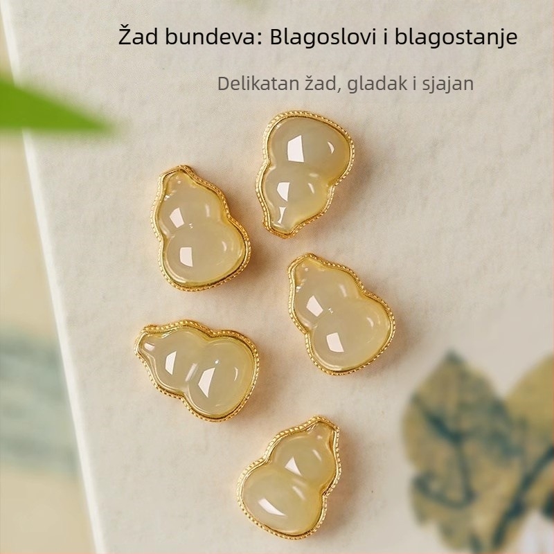 Prirodna narukvica od ružičastog kvarca i jadeita, talisman u obliku tikve, godina zodijaka, nišni luksuzni komad, poklon najboljoj prijateljici