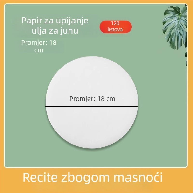Papir/film za apsorpciju ulja za juhu, kuhinjski filtr za hranu, film za apsorpciju ulja za supe za trudnice i postpartalne supe