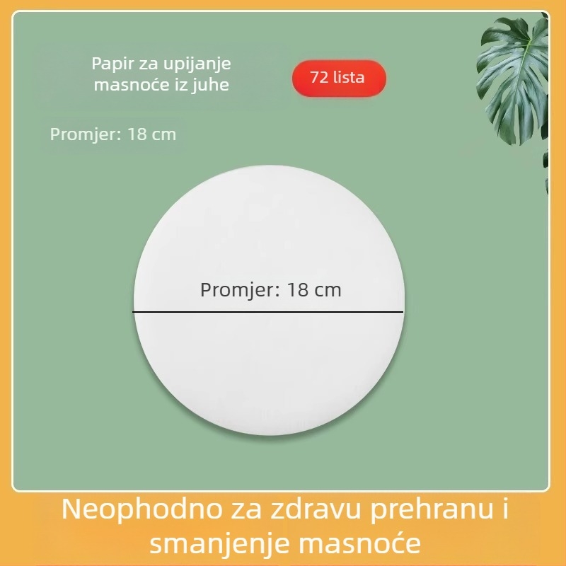 Papir/film za apsorpciju ulja za juhu, kuhinjski filtr za hranu, film za apsorpciju ulja za supe za trudnice i postpartalne supe