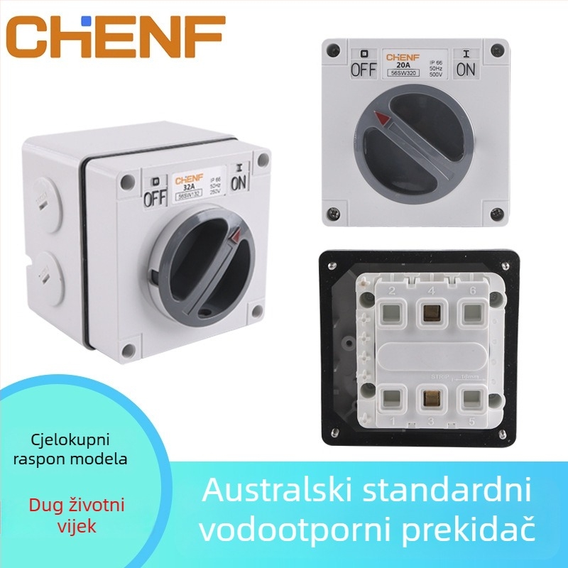 Vanjski industrijski rotacijski prekidač otporan na prašinu i vodu, 10–63 A, izolacijski/prekidač za opterećenje
