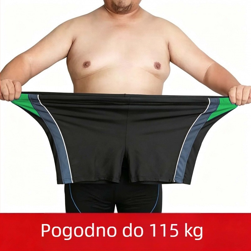 Muške kupaće hlače velikih veličina, kvadratni kroj, blok boja, opuštena silueta, brzo suše