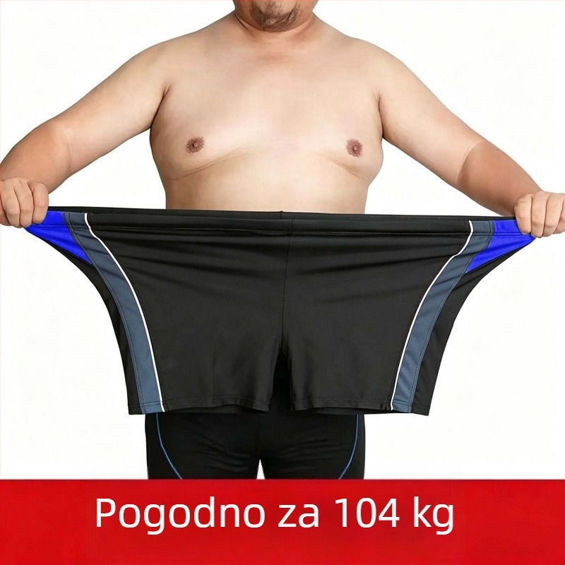 Muške kupaće hlače velikih veličina, kvadratni kroj, blok boja, opuštena silueta, brzo suše