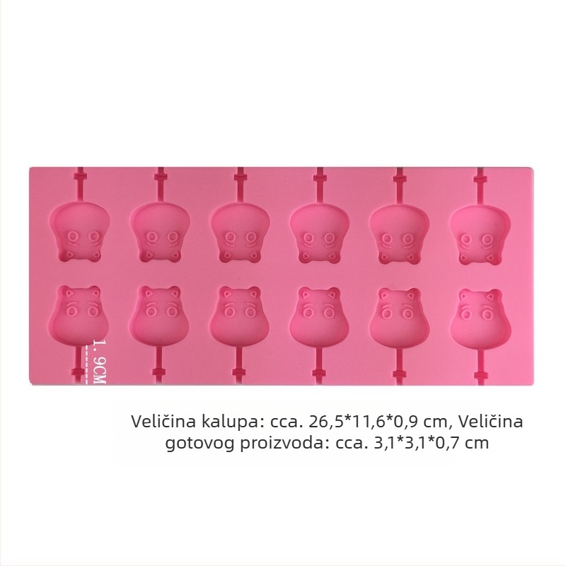 12-komorna silikonska forma za lizalice i čokoladu, pravokutna kalupa za pečenje