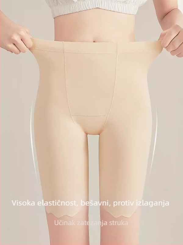 Ljetne Capri hlače od Ice Silk, tanke i elastične, s ugrađenom podstavom za donje rublje, 2u1 dizajn, sprječavaju prozirnost