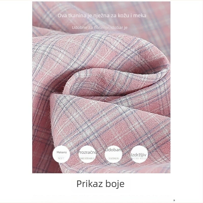 Ženske pamučne ljetne hlače, lagane i udobne, visoki struk, elastičan pojas, dužina 3/4