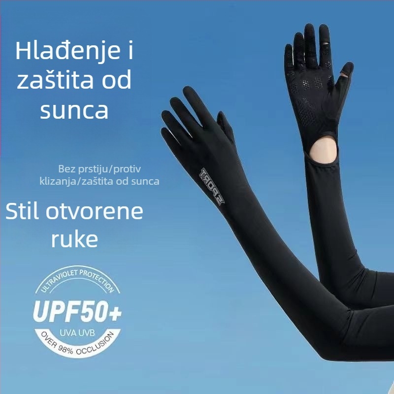 Ženske zaštitne rukavice za sunce s UV zaštitom, od ice silk materijala, produženi rukavi za vožnju i aktivnosti na otvorenom ljeti, protiv klizanja