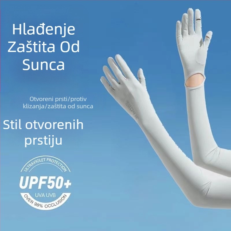 Ženske zaštitne rukavice za sunce s UV zaštitom, od ice silk materijala, produženi rukavi za vožnju i aktivnosti na otvorenom ljeti, protiv klizanja