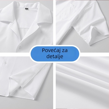 Unisex košulja s kratkim rukavima, opuštena silueta, jednobojna