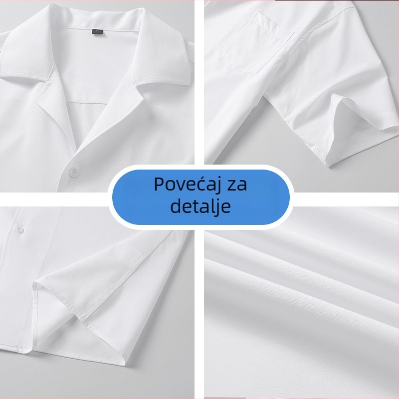 Unisex košulja s kratkim rukavima, opuštena silueta, jednobojna