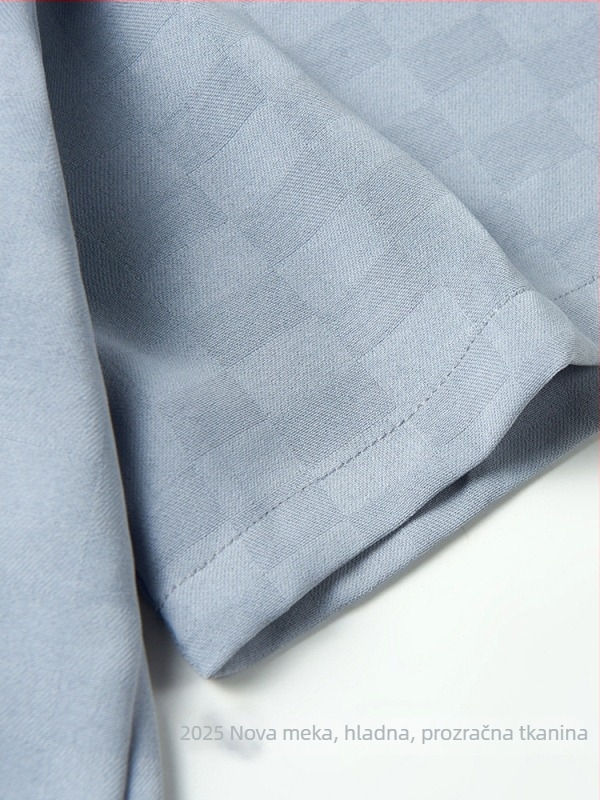 Muška košulja plus veličine, kratkih rukava, prozračna Ice Silk tkanina, jednobojna, poslovni casual