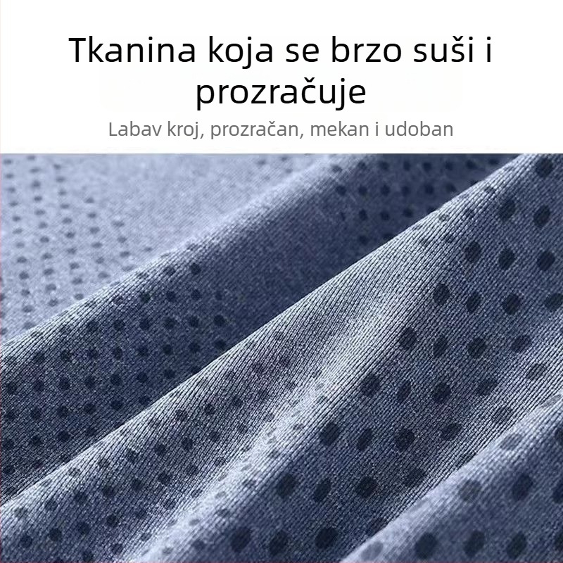 Muška lagana, tanka i brzo sušeća majica s dugim rukavima, UV zaštita, prozračna za trčanje i trening