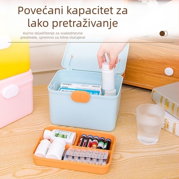 Kućna kutija za lijekove velikog kapaciteta s više slojeva za pohranu u hitnim medicinskim situacijama