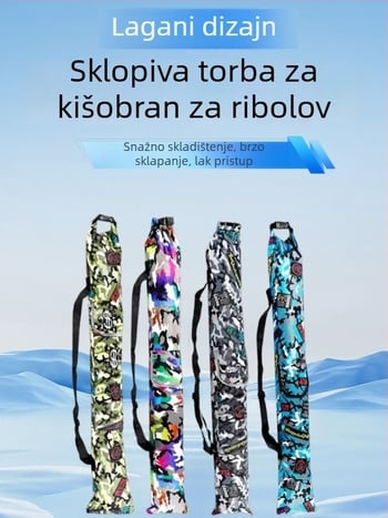 Sklopiva torba od Oxford platna za ribarske štapove, velika kapaciteta, torba za kišobran i ribolovnu opremu, prenosiva