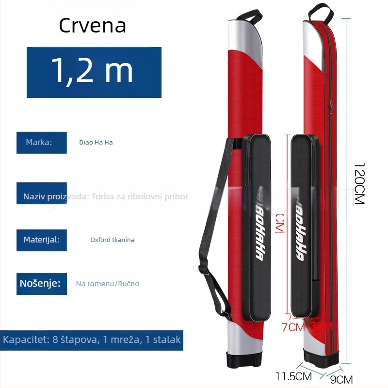 PU tvrda torba za štapove, vodootporna, jednoslojna, duljine 1,25 m i 1,2 m, skladištenje opreme za ribolov
