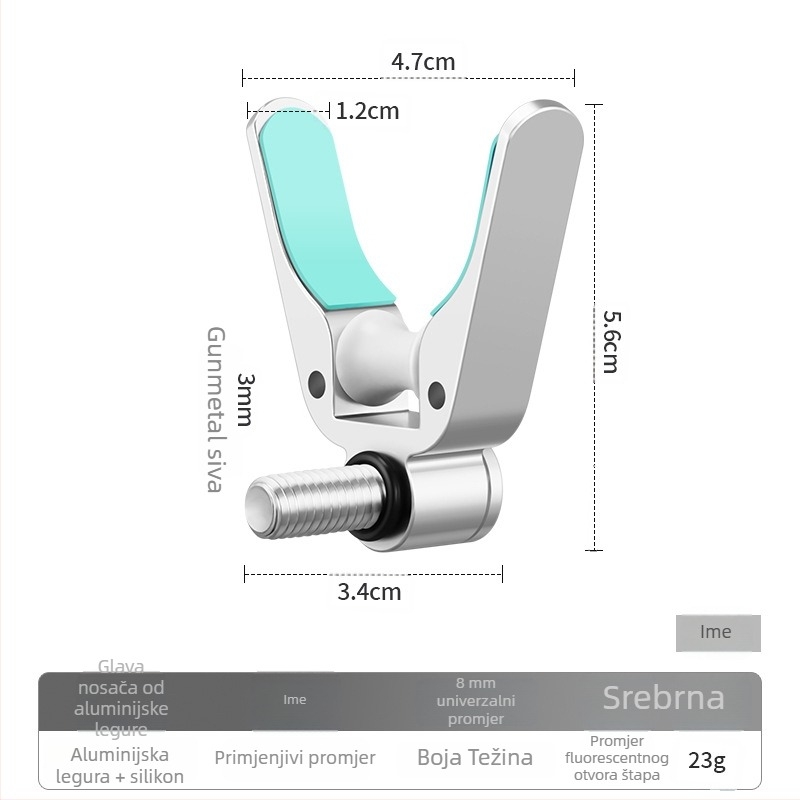 Aluminijski držač za natjecanja s rogovima torentni nosač, univerzalna 8 mm kolotnica, silikon podložak, nježno prema štapu