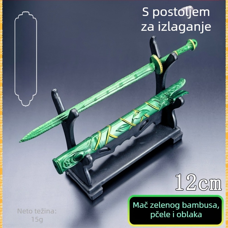 Drevni mini metalni oružje model, 12 cm, Bee Cloud mač — stolna dekoracija