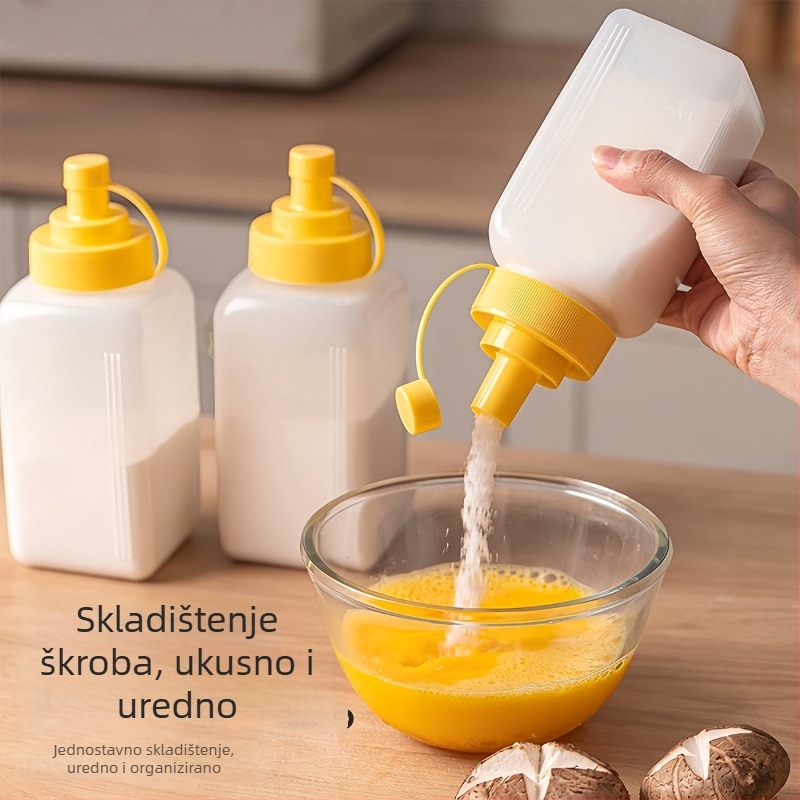 Plastična posuda za skladištenje brašna i škroba s čvrstim poklopcem