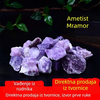 Prirodni ljubičasti muskovit kristal, sirovi kamen i ukras od labradorita — veliko mineralno uzorak za učenje kristala