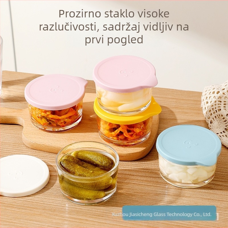 Stakleni spremnik s poklopcem, hrana‑kvaliteta, za čuvanje i porcijoniranje obroka, podijeljena kutija za obroke