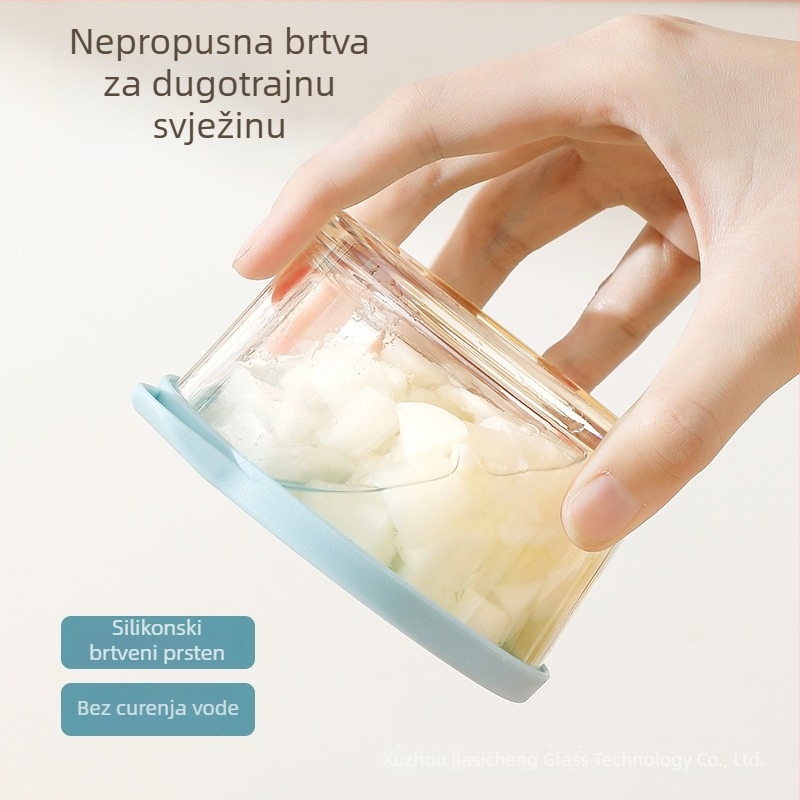 Stakleni spremnik s poklopcem, hrana‑kvaliteta, za čuvanje i porcijoniranje obroka, podijeljena kutija za obroke