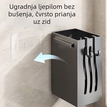 Kuhinjski zidni organizator posuđa – držač za štapiće i žlice, bez bušenja, za spatule i jušne žlice