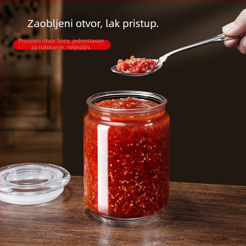 Staklena posuda sa zatvaračem za turšije