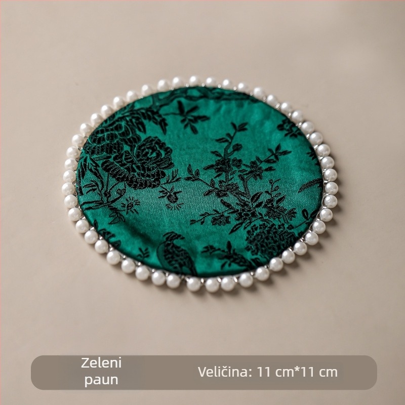 Retro brokár podmetači za čajnik, japanski stil s motivom cvijeća i ptica, Gongfu čajni dodaci, luksuzan izgled, kvadrat 11 cm