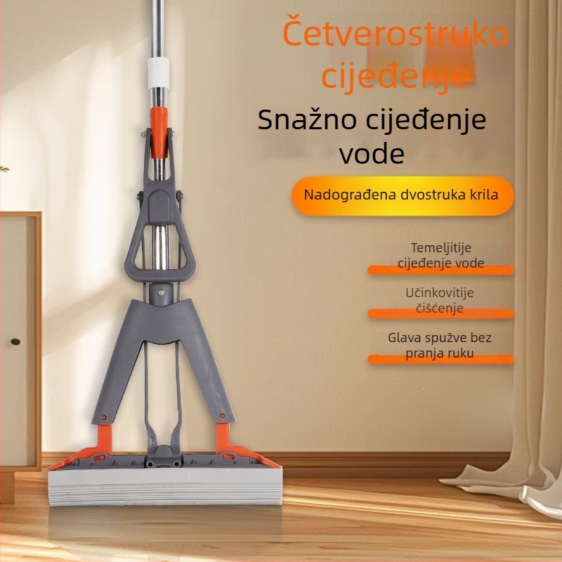 Nova spužvasti mop za kućnu upotrebu, čišćenje jednim pokretom, univerzalan za kupaonicu, sklopiv, superabsorbirajuća krpa za pod