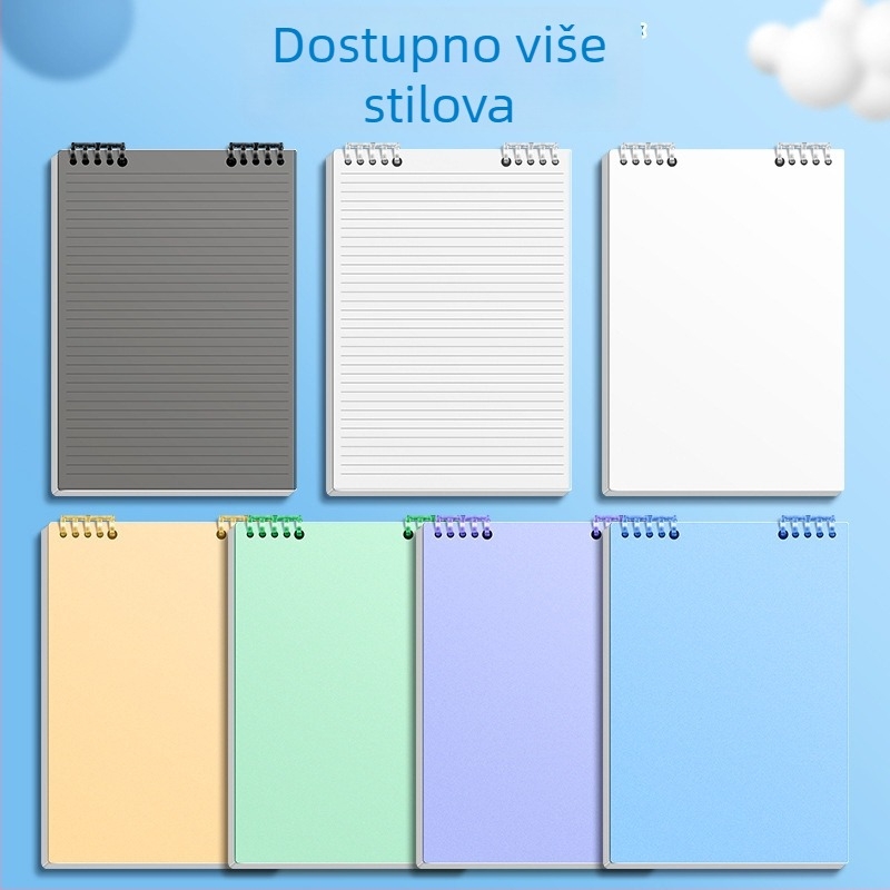 Debeli spiralni bilježnica za pripremu magistarskog ispita, A5 s horizontalnim crtama, A4 rastavljive stranice