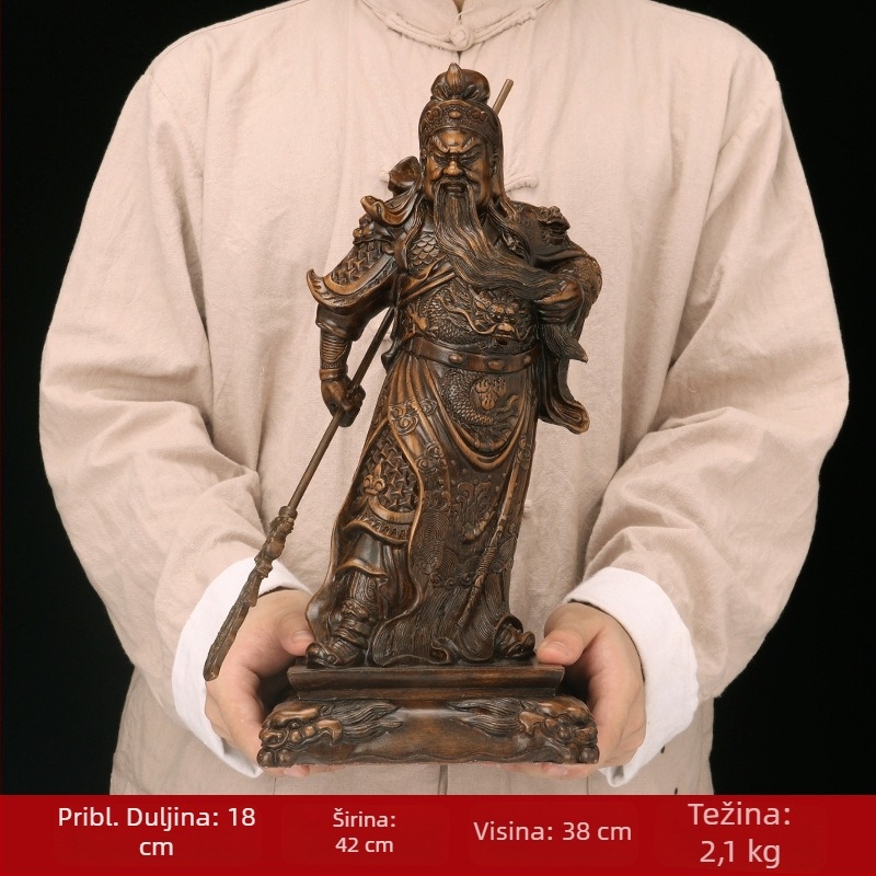 Statua Guan Yu, kineskog stila, od smole, za uredski lobby, poslovni poklon