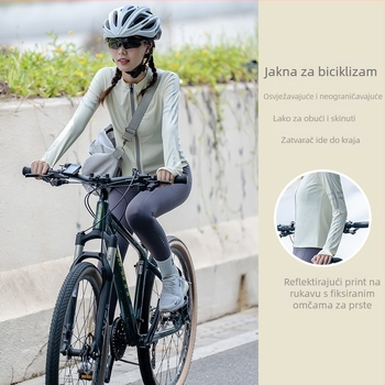 Ciklistička jakna s dugim rukavima i zatvaračem za jogu, fitness i trčanje