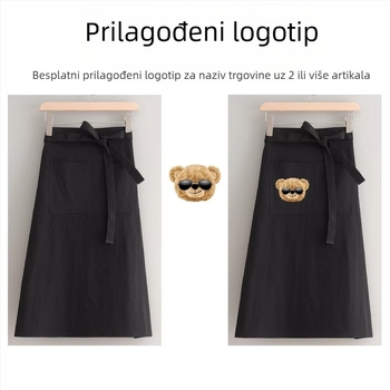 Muška pregača do pola dužine, za kuhare, vodootporna, za kuhinju i catering, radna uniforma, s tiskom logotipa