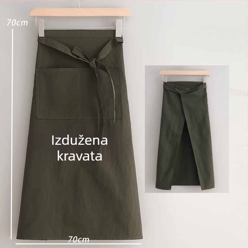 Muška pregača do pola dužine, za kuhare, vodootporna, za kuhinju i catering, radna uniforma, s tiskom logotipa