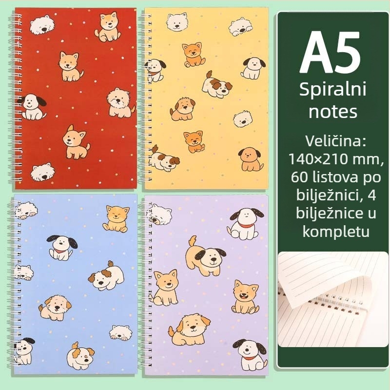 A5 spiralni blok s crtanim likovima za učenike, prijenosni dnevnik