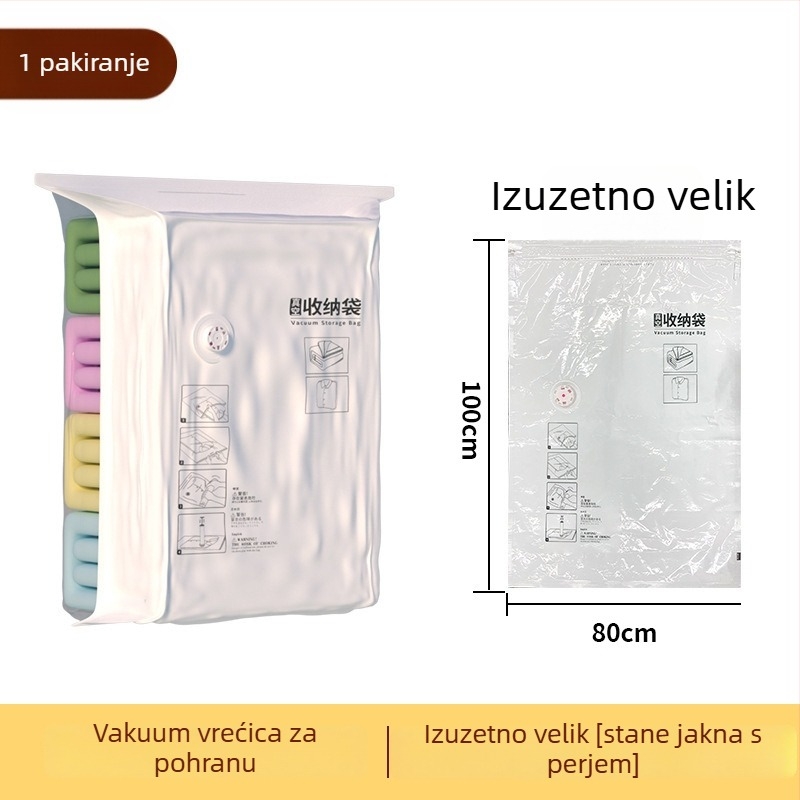 Vakuumska vreća za odjeću i pokrivače, debela, velika zapremina, otporna na vlagu za kućnu upotrebu, s električnom pumpom