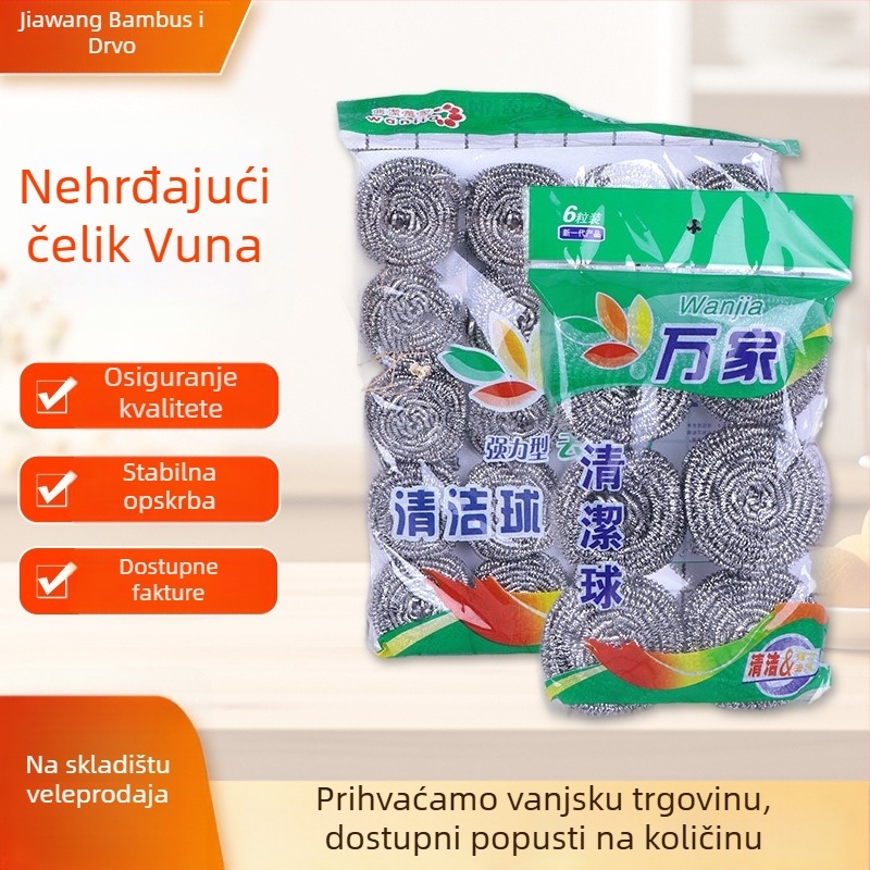 Nehrđajuće čelične žičane kuglice za pranje posuđa i lonaca, rastezljive, paket od 4/6/20 kom