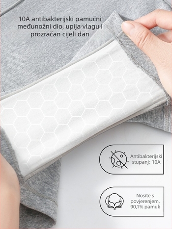 10A antibakterijske pamučne legingse s ugrađenim sigurnosnim slojem, bez prozirnosti, lagane ljetne sigurnosne šorce za žene