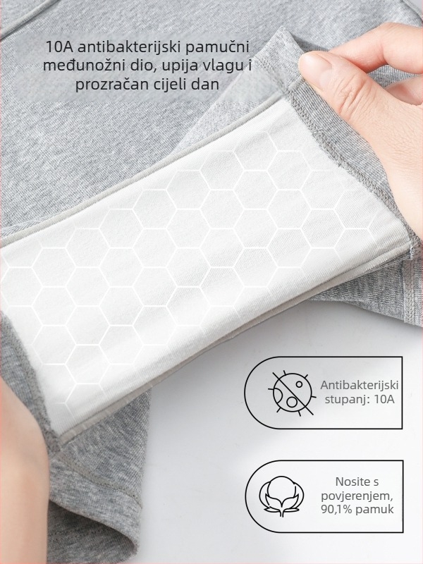 10A antibakterijske pamučne legingse s ugrađenim sigurnosnim slojem, bez prozirnosti, lagane ljetne sigurnosne šorce za žene