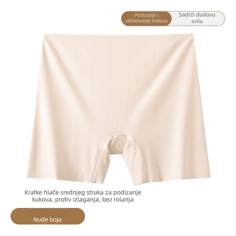 Ženske bezšivne sigurnosne šortse Ice Silk, lagane ljetne do dužine 3/4, prozračne jacquard gaćice za nošenje kao vanjska odjeća