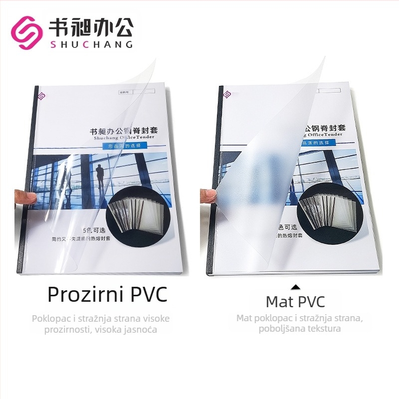 A4 prozirna mat plastična korica za dokumente, s debljinom hrpta 1–50 mm