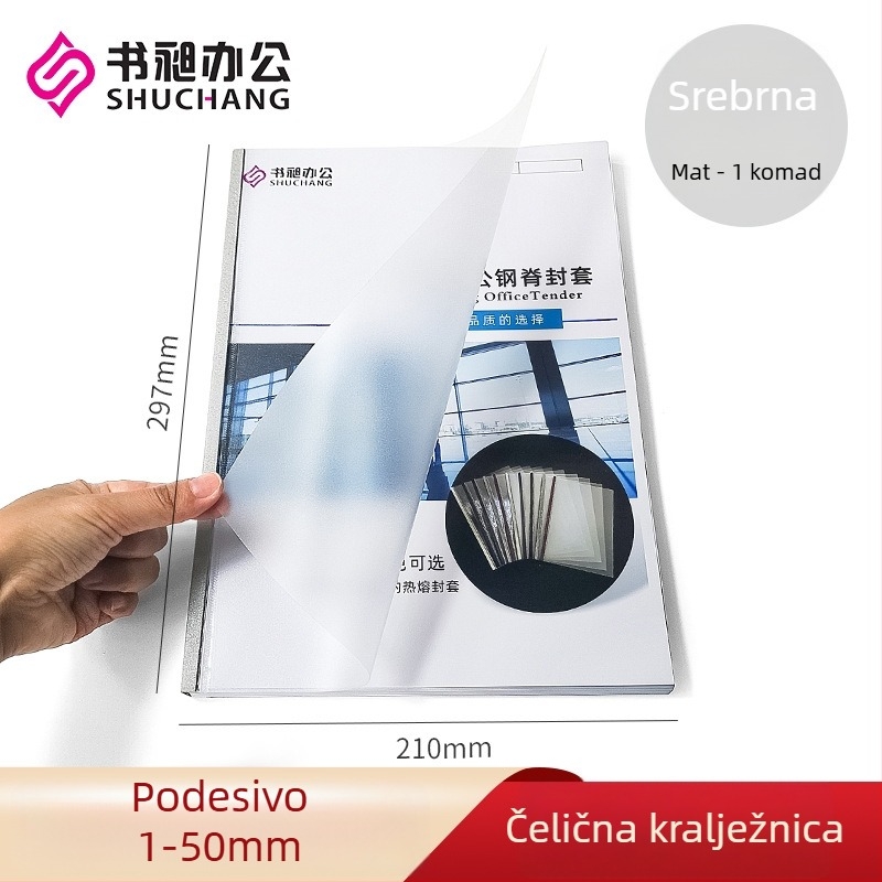 A4 prozirna mat plastična korica za dokumente, s debljinom hrpta 1–50 mm