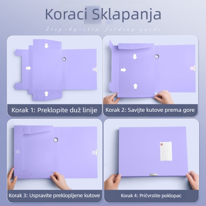 Kutija za dokumente u Morandi boji, velika kapaciteta, reverzibilna, A4